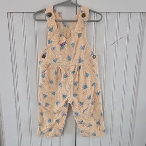 Vintage OshKosh Baby Yellow Bunny Vestbak Overalls  18 Months